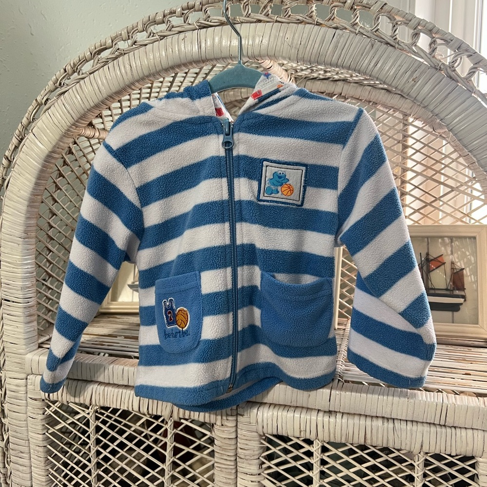 Vintage Y2K sesame beginnings baby Cookie Monster basketball hoodie